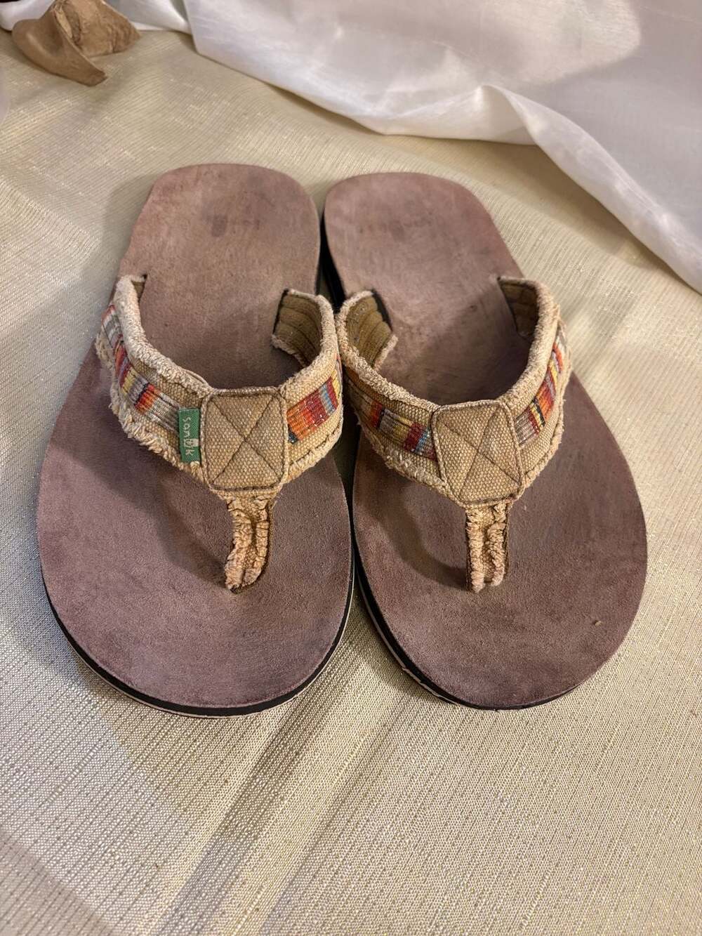 Sanuk Men's Fraid So Multi Blanket Stripe Thong Sandals Flip-Flops